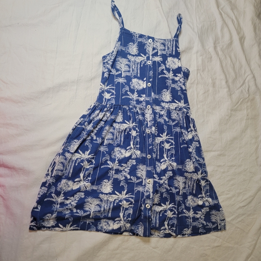 Kate Quinn Tropical Blue and White Kids Dress